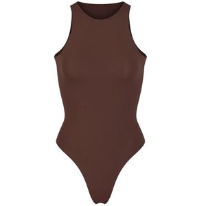 Skims FITS EVERYBODY HIGH NECK BODYSUIT in Cocoa